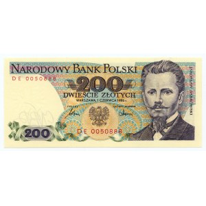 200 złotych 1986, seria DE 0050888