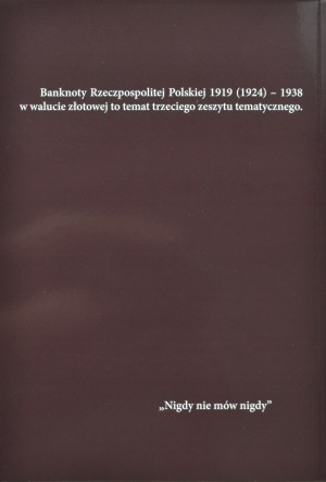 Michal Bishop, Banknotes my passion, notebook III 1919-1938, with author's autograph