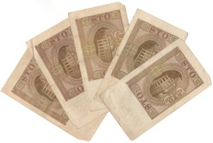 100 gold 1940, set of 5 pieces