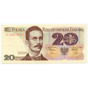 20 złotych 1982 , seria A 0881847