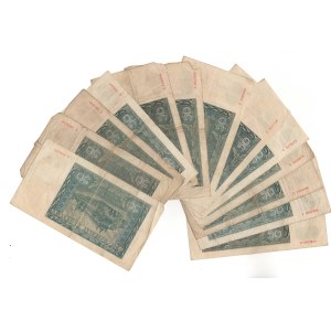 50 złotych 1941, zestaw 16 sztuk banknotów