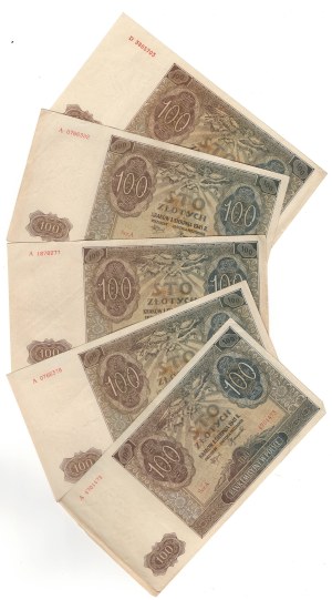 100 gold 1941, set of 5 pieces