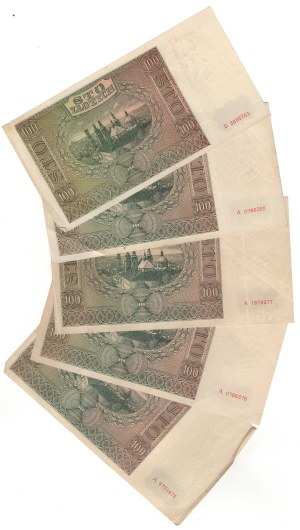 100 gold 1941, set of 5 pieces