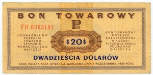 PEWEX, $20 1969, series FH 0363191