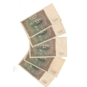 100 złotych 1941, zestaw 5 sztuk