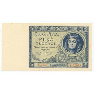 5 złotych 1930, seria DM
