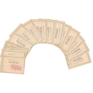 Talon na 100 złotych, G.S. Samopomoc Chłopska, Poznań 12 luty 1982, zestaw 14 sztuk