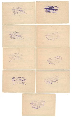 Talon for 20 zlotys, G.S. Samopomoc Chłopska, Poznań 12 February 1982, set of 9 pieces
