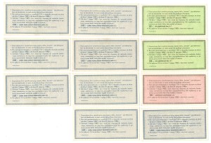 NBP, Depository Revaluation Vouchers 1,000, 500, 100 zloty, set of 11.