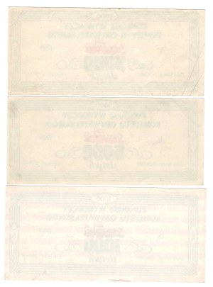 SOLIDARITY, Civic Committee Election Fund, 5,000, 1,000 zl 1989, set of 3 pieces