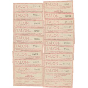 Talon na 50 złotych, G.S. Samopomoc Chłopska, Poznań 12 luty 1982, zestaw 19 sztuk