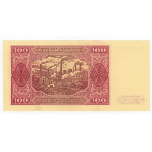 100 złotych 1948, seria HI, prążkowana faktura papieru