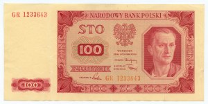 100 zloty 1948, GR series without a frame around the 100 denomination