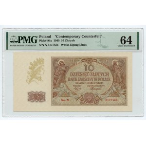 10 zlotých 1940, séria N, PMG 64 Súčasný falzifikát