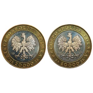 Third Republic, 20,000 gold 1991, 225 years of the Mint, set of 2 pieces