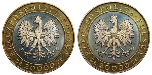 Third Republic, 20,000 gold 1991, 225 years of the Mint, set of 2 pieces