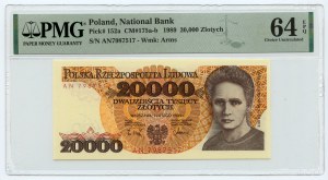 20.000 złotych 1989, seria AN, PMG 64 EPQ