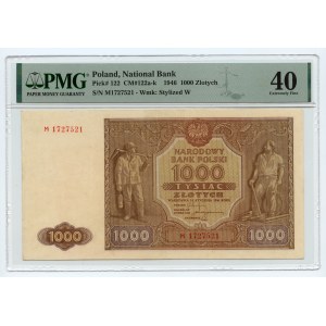1.000 Zloty 1946, Serie M, PMG 40