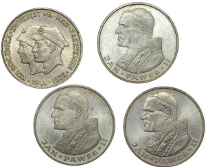 People's Republic of Poland, 200 and 1,000 gold 1975, 1983, 30th anniversary of victory over fascism, John Paul II, set of 4 pieces