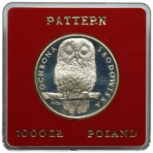 People's Republic of Poland, 1,000 gold 1986, Owl, PRÓBA silver