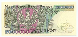 2,000,000 zloty 1992, series A with an error CONSTITUTION...Y