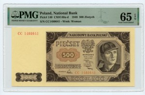 500 Gold 1948, CC series, PMG 65 EPQ