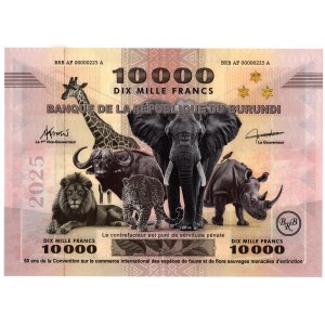BURUNDI, 10.000 franków 2025, Największy banknot Świata, 40 x 28,8 cm