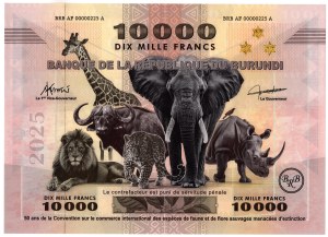 BURUNDI, 10,000 Francs 2025, World's Largest Banknote, 40 x 28.8 cm