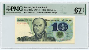 10 złotych 1982, seria N, PMG 67 EPQ