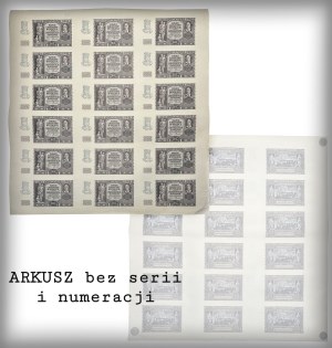 Sheet of 18 20 zloty banknotes 1940 - German occupation