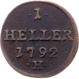 Franz I. (II.), 1 Heller 1792, H, Günzburg