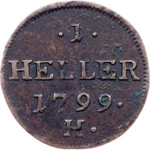 Franz I. (II.), 1 Heller 1799, H, Günzburg