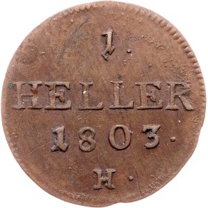 Franz I. (II.), 1 Heller 1803, H, Günzburg