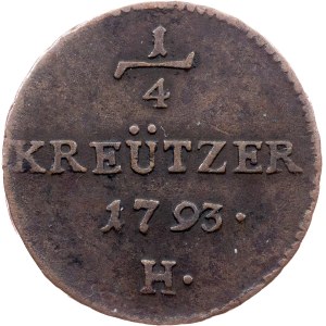 Franz I. (II.), 1/4 Kreuzer 1793, H, Günzburg