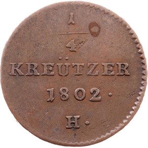 Franz I. (II.), 1/4 Kreuzer 1802, H, Günzburg