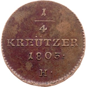 Franz I. (II.), 1/4 Kreuzer 1803, H, Günzburg