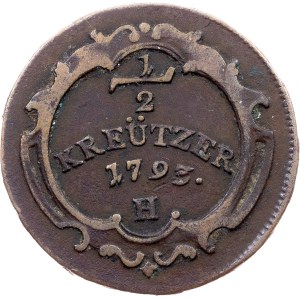 Franz I. (II.), 1/2 Kreuzer 1793, H, Günzburg