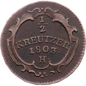 Franz I. (II.), 1/2 Kreuzer 1803, H, Günzburg