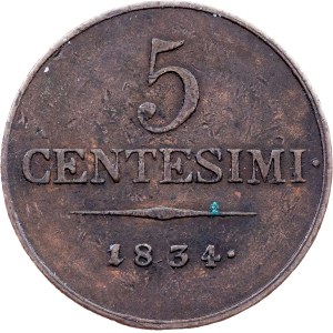 Franz I. (II.), 5 Centesimi 1834, V, Venezia