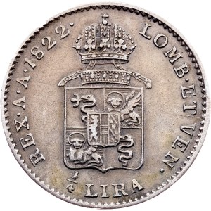 Franz I. (II.), 1/4 Lira 1822, M, Milan