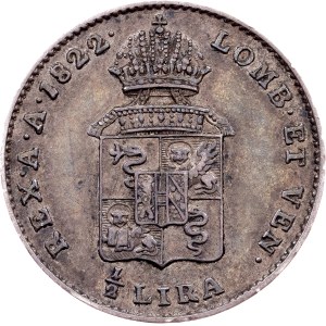 Franz I. (II.), 1/2 Lira 1822, M, Milan