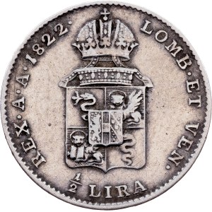 Franz I. (II.), 1/2 Lira 1822, V, Venezia
