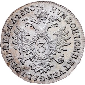 Franz I. (II.), 3 Kreuzer 1820, A, Vienna
