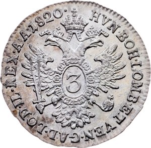 Franz I. (II.), 3 Kreuzer 1820, A, Vienna