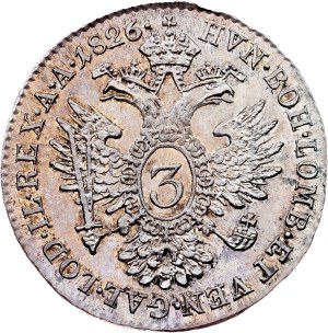 Franz I. (II.), 3 Kreuzer 1826, A, Vienna