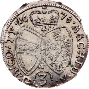 Leopold I., 3 Kreuzer 1678, Hall