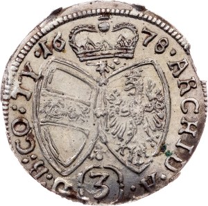Leopold I., 3 Kreuzer 1678, Hall