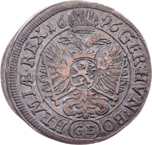 Leopold I., 3 Kreuzer 1696, GE, Prague