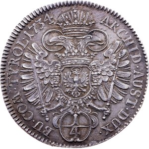 Charles VI., 1/4 Thaler 1734, Hall