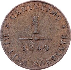 Provisional Government, 1 Centesimo 1849, ZV, Venice